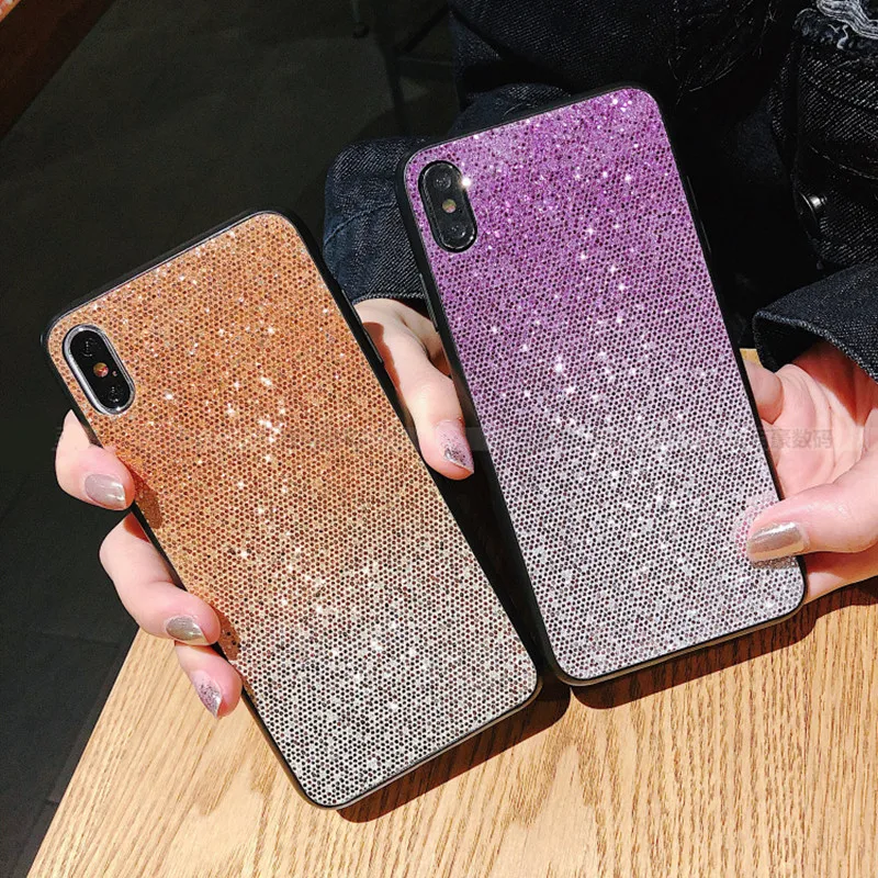 С сияющими блестками и пайетками стенд для колец на палец samsung Galaxy S10e S8 S9 Note 9