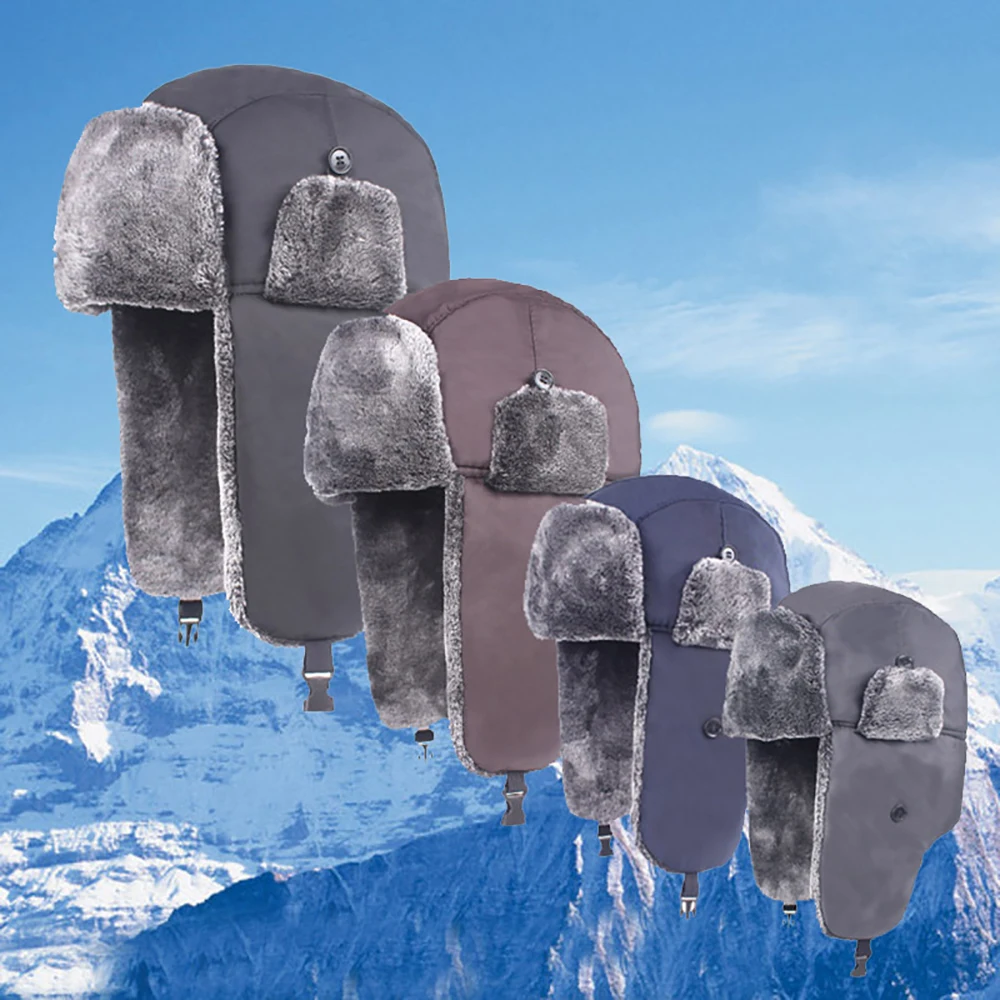 1 шт. мужские зимние теплые шапки-бомберы утолщенная меховая шапка-ушанка мягкая