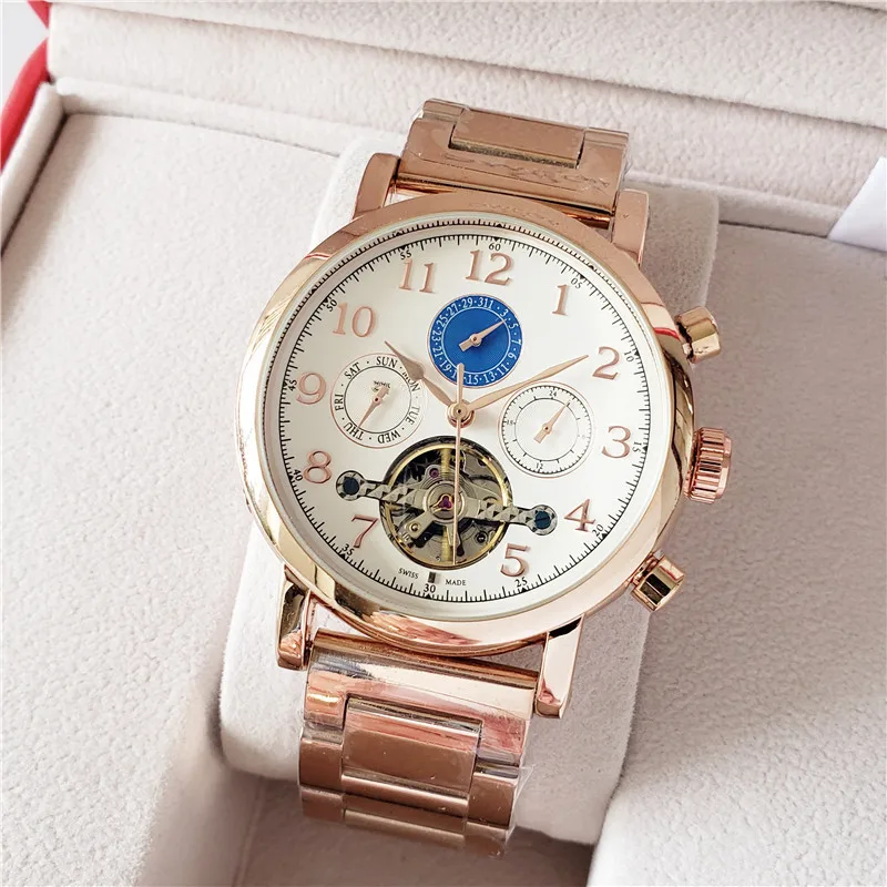 

2021 Men's Mechanical Watches Top brand Luxury Large Flywheel Steel Belt Mechanical Watches Suitable for business occasions