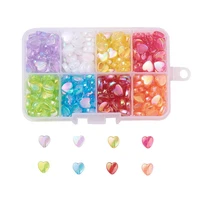xuqian 8 color hot selling acrylic material heart shaped bead with 10 872 3cm for diy jewelry handmade j0048