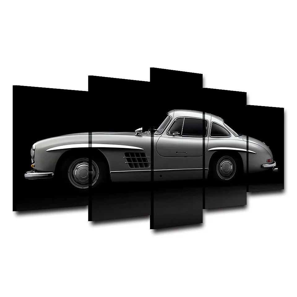 

Modular Pictures Canvas Wall Art Home Decor Oil Painting 5 Panels Flashy Sports Car Poster For Living Room HD Print Frame