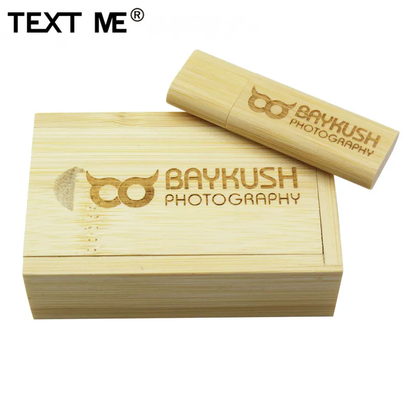 Флэш накопитель TEXT ME (заказ 5 шт. с бесплатным логотипом) кленовый деревянный 64 Гб