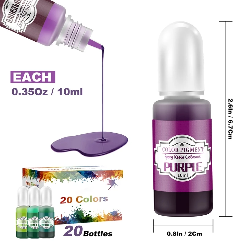 

2021 New 20 Colors Epoxy Resin UV Glue Crafts Pigment Bright Color Non Odor Material Manual Jewelry Pendant DIY Art Crafts Decor