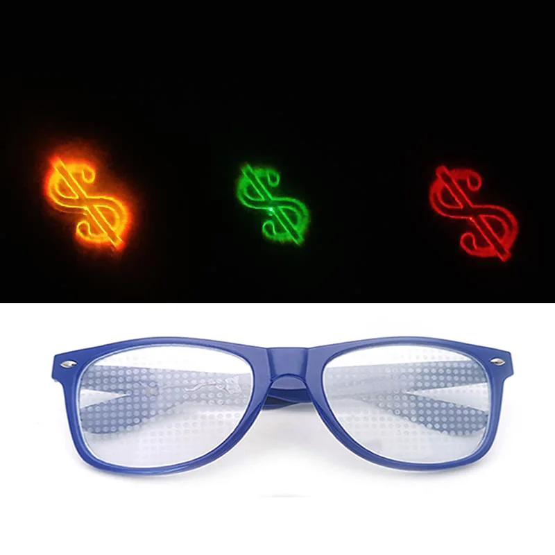 

INS Dollar Shaped Effects Glasses Watch The Lights Change to Star Shape At Night Diffraction Glasses Unisex Sunglasses Gift