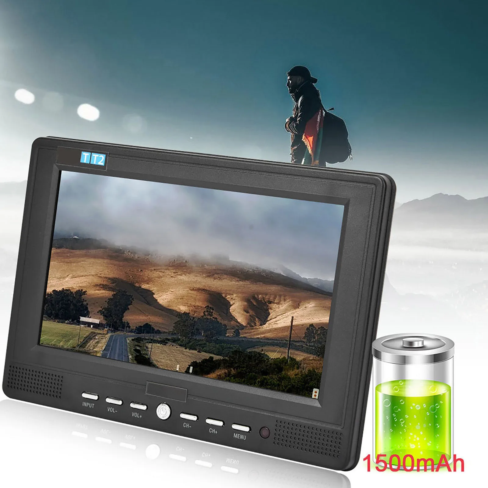 

LEADSTAR 7 inch DVB-T2 Digital TV HD Digital Analog Portable TV Color Television Player 110-220V Television Support for Home Car