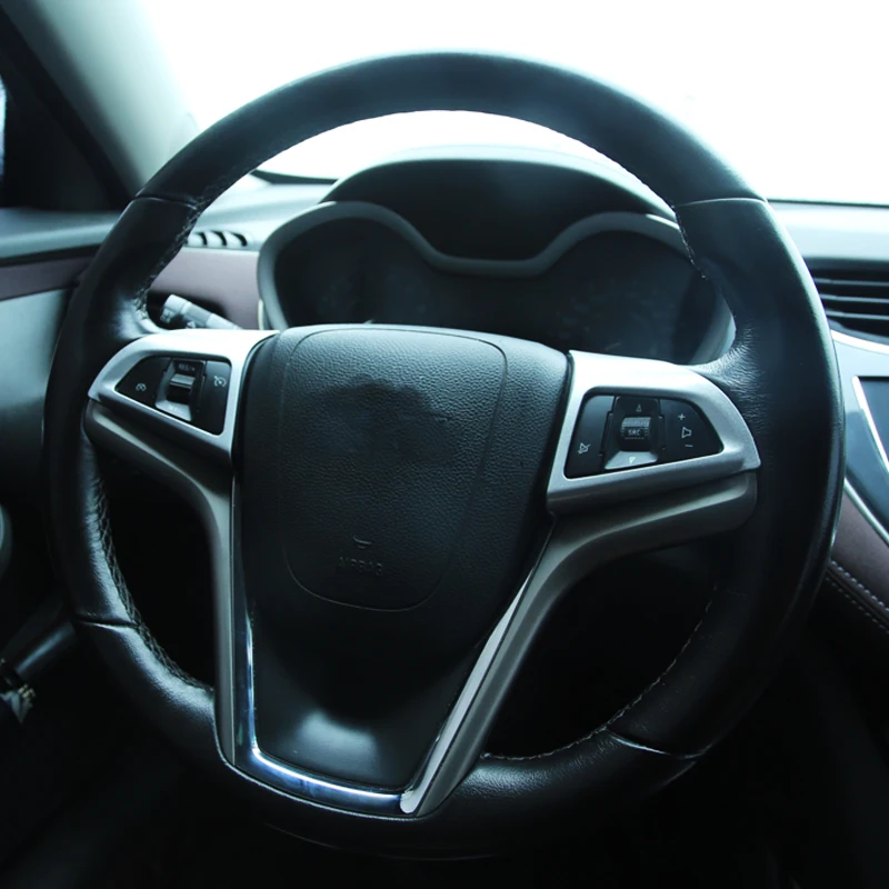 Foal Burning Car Chrome Steering Wheel Protective Cover Trim Car Sticker for Chevrolet Cruze Sedan Hatchback 2009 - 2015 Trax image 4