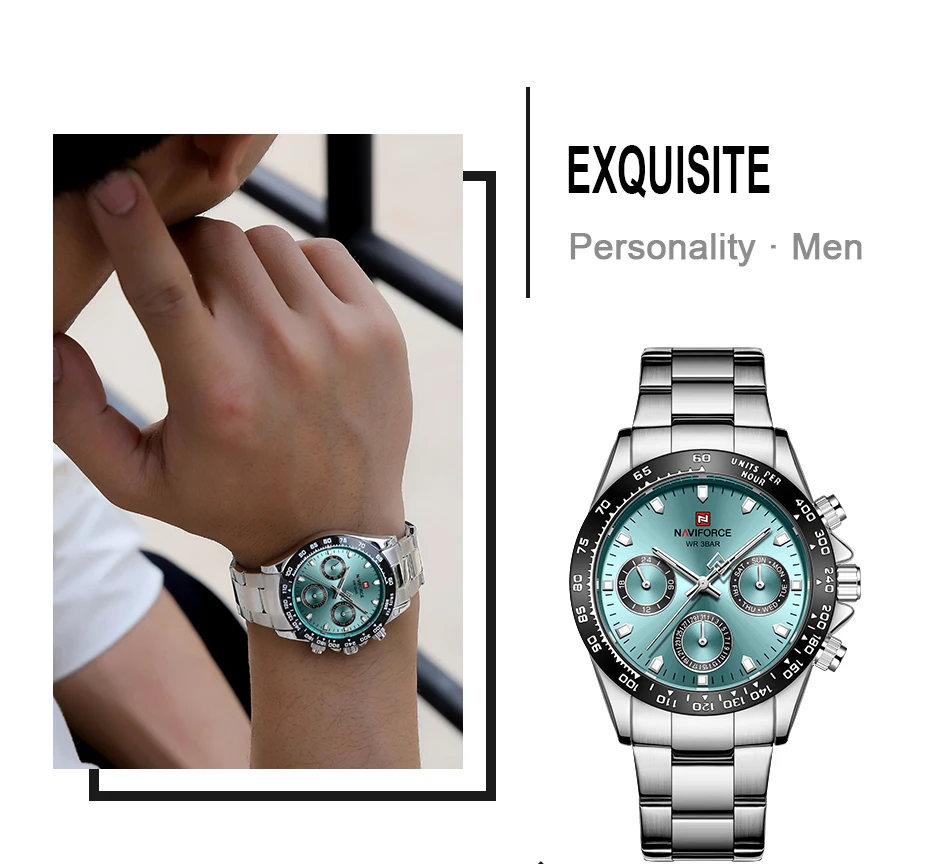 2021 New NAVIFORCE Top Brand Men's Quartz Watches Japan Seiko VX9J Clock Men Luxury Chronography Wristwatches Reloj Hombre | Наручные