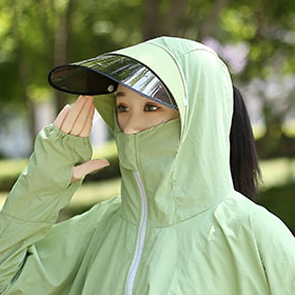 

Sun Protection Coat Summer UV Protection Dustproof and windproof Unisex Cycling Outdoor Sun Shade Hat Adult One Size