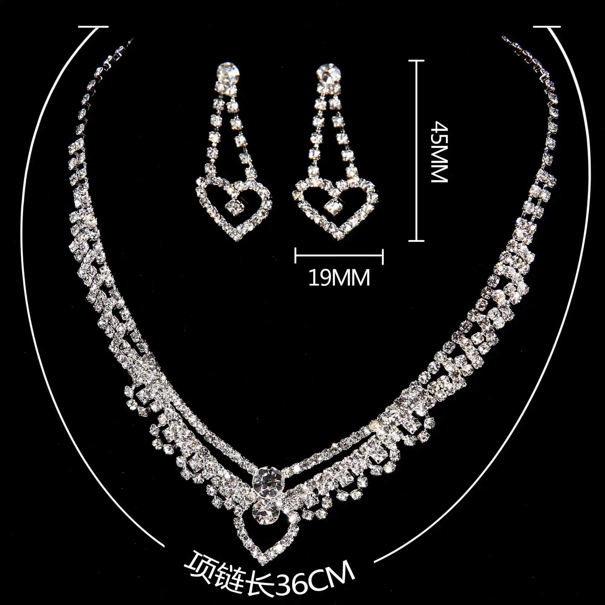 Комплект из колье и серёг с кристаллами | Украшения аксессуары