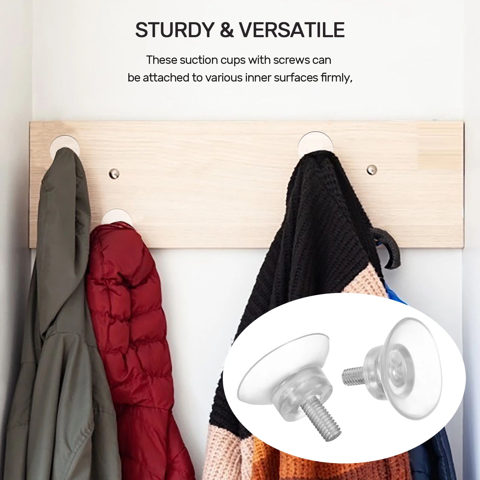 

10pcs Strong Suction Cup with M8 Screw Replacements for Glass Table Top Rustproof Stainless Steel PVC Structure