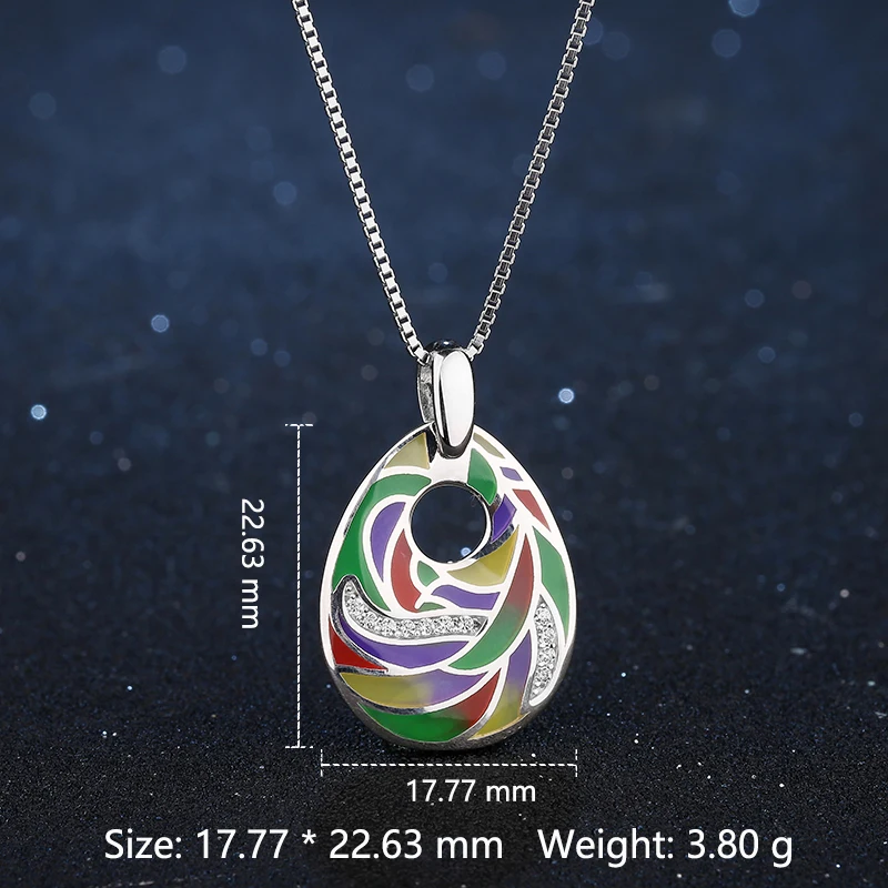 Подвеска для женщин 2020 горячие продажи красочные радужные круглые 925 пробы