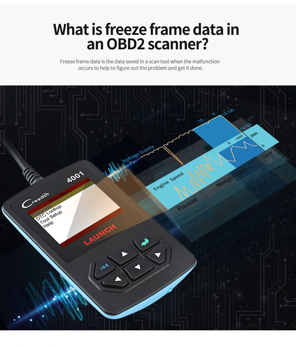Launch CReader 4001 OBD OBD2 сканер DIY Автомобильный считыватель кодов CR4001 OBDII диагностический инструмент Бесплатное обновление X431 Creader V+ as autel AL319