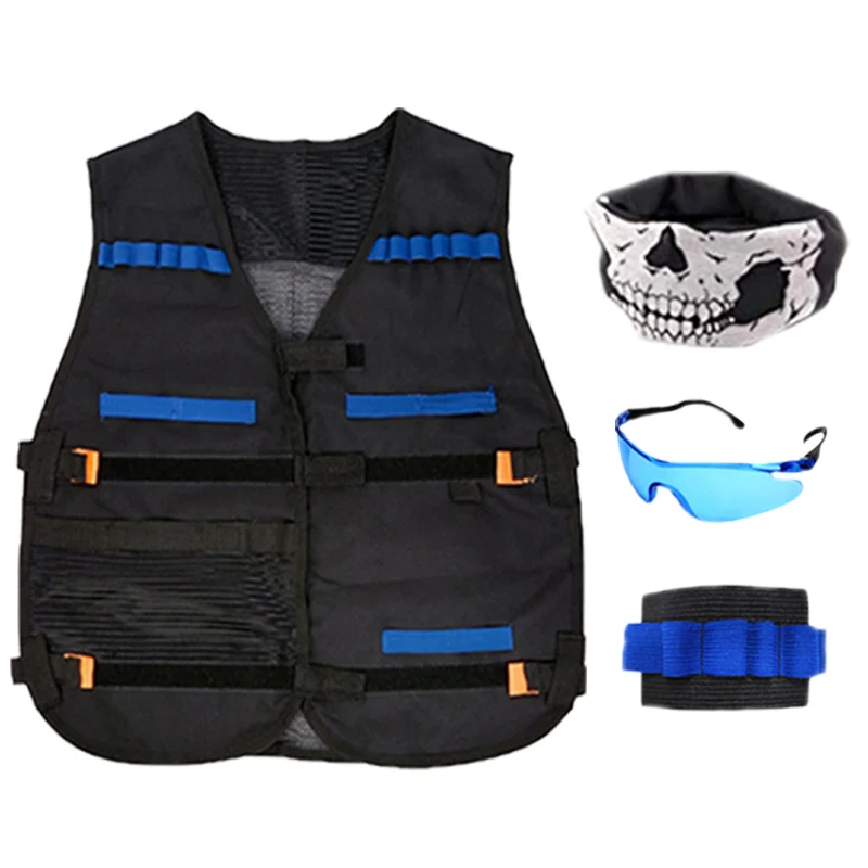 Детский черный тактический пистолет набор аксессуаров жилет держатель патронов