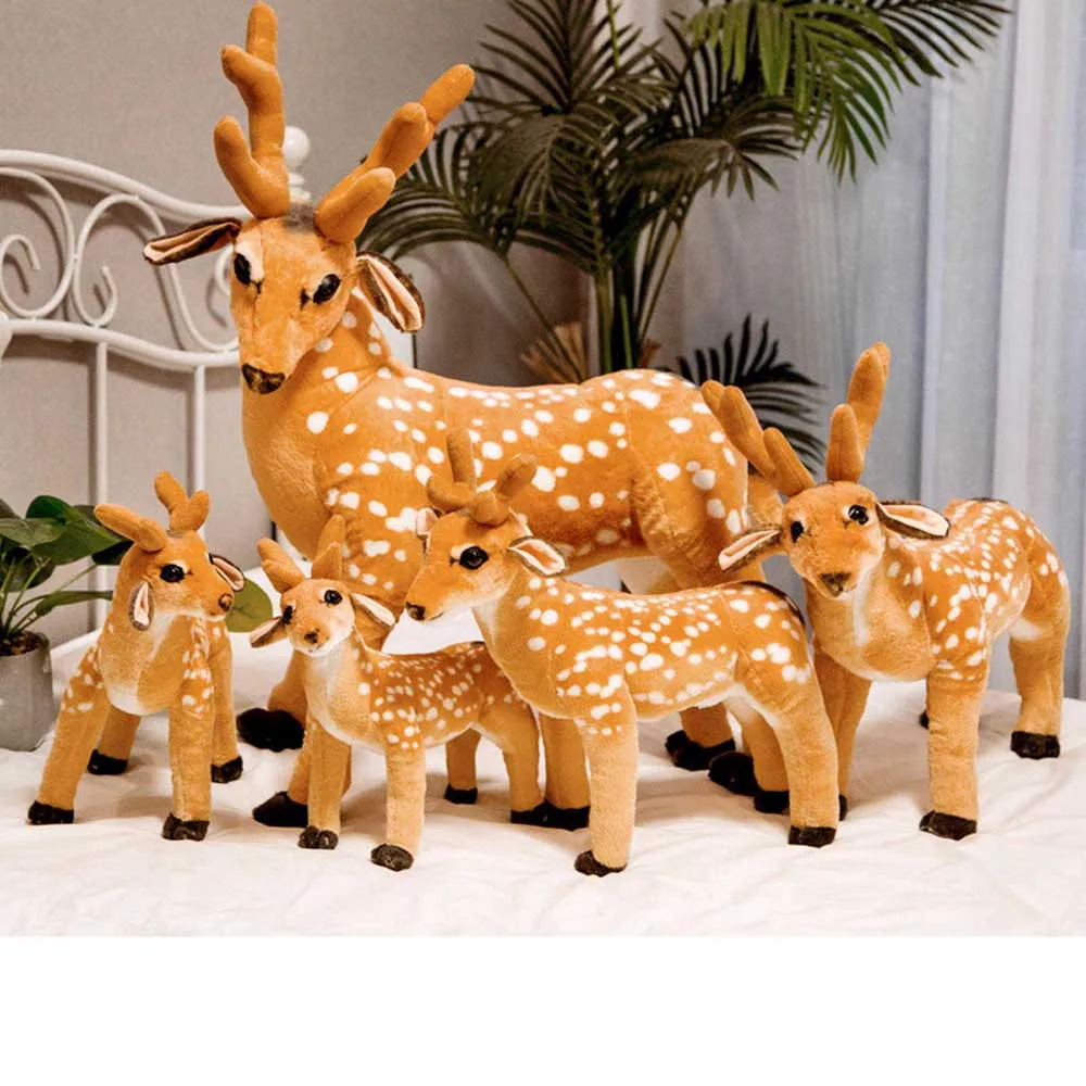 34-80cm big size real life sika deer stuffed plush toy cute doll kids children soft toys vhristmas gift | Игрушки и хобби