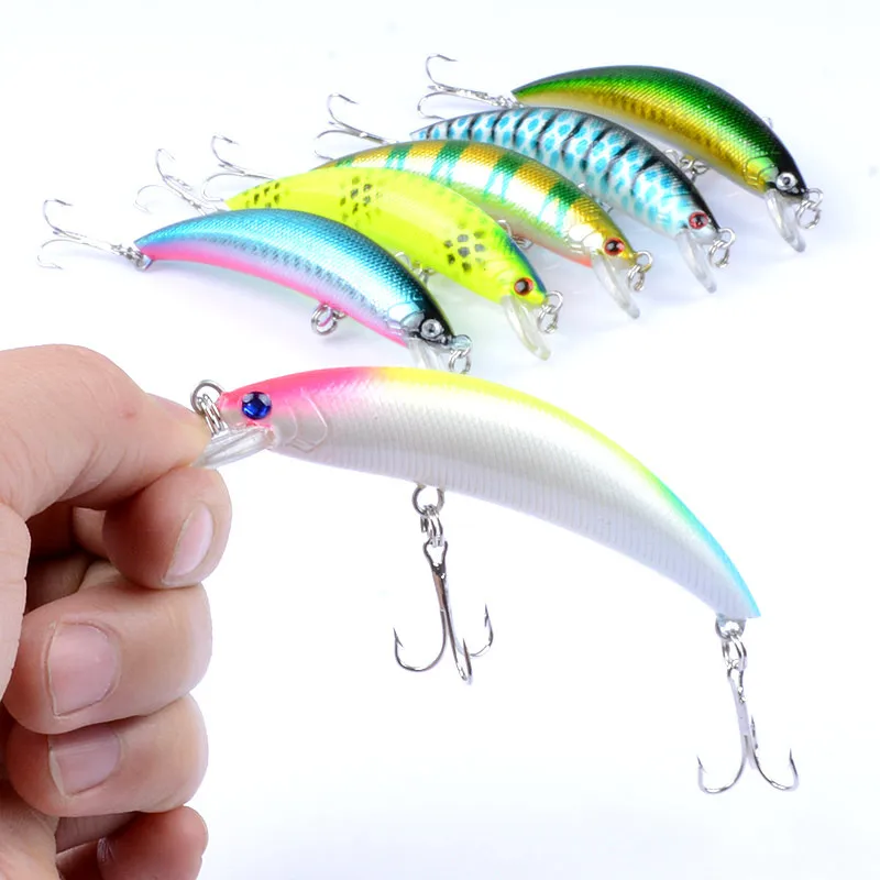 

1 Pcs Fishing Gear Luya Bait 6 Colors 9.5cm Curved Moon Mino False Bait 9g Luya Bionic Bait Plastic Hard Bait Long-range Mino