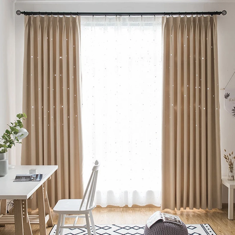Hollow-Out Stars Children Curtains Cartoon Purple Pink Blackout Drapey Decor Kids Girls Bedroom Living Room Window Tulle X-M2263 | Дом и сад