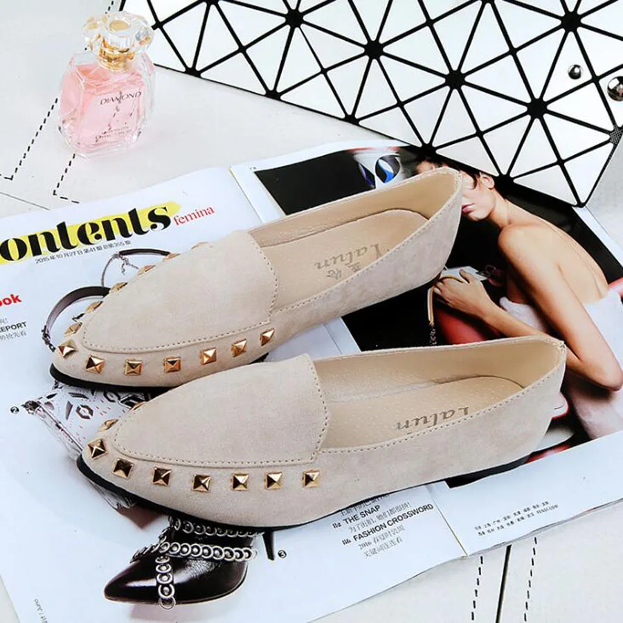 Балетки в горошек без застежки на плоской подошве женские замшевые лоферы