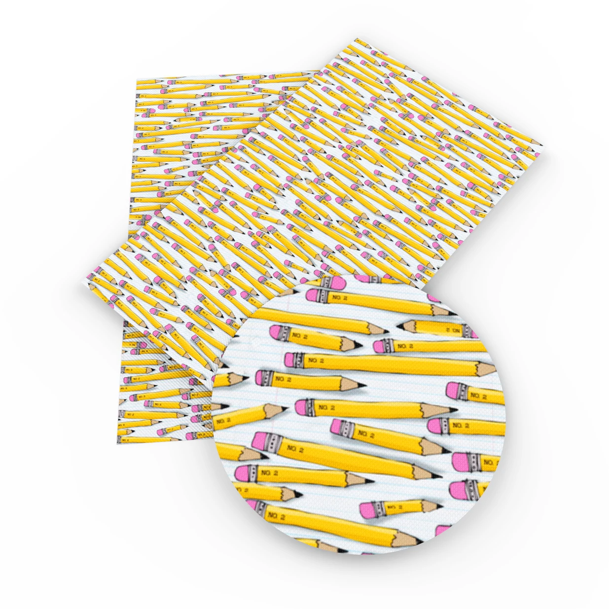 Лист из искусственной кожи с принтом назад в школу для изготовления бантов