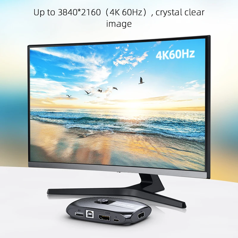 KVM-переключатель Unnlink с удлинителем 2 порта DP 4K60 USB | Компьютеры и офис