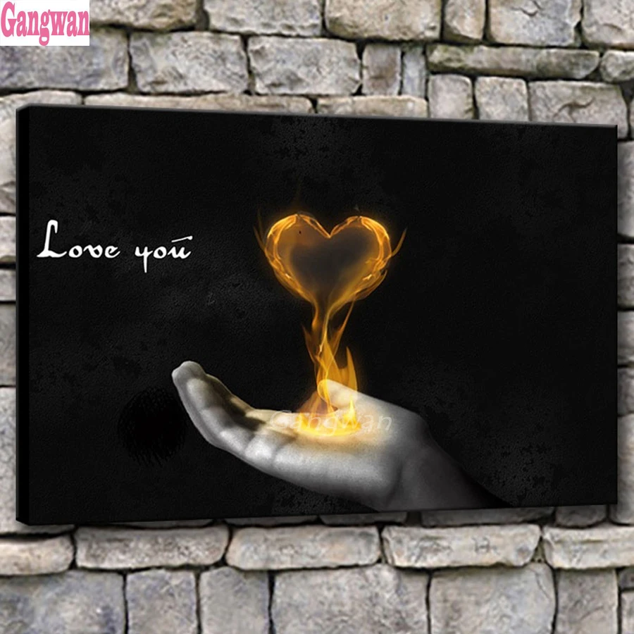 Свадебное украшение алмазная живопись love you текст сделай сам 5D полноразмерная