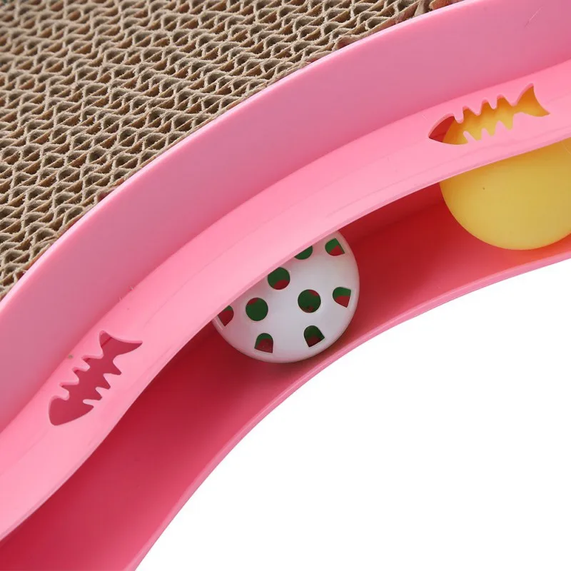 

Fuuny Corrugated Paper Cats Scratch Board Grinding Nails Interactive Protecting Furniture Cat Scratcher Bell Playing ToyE