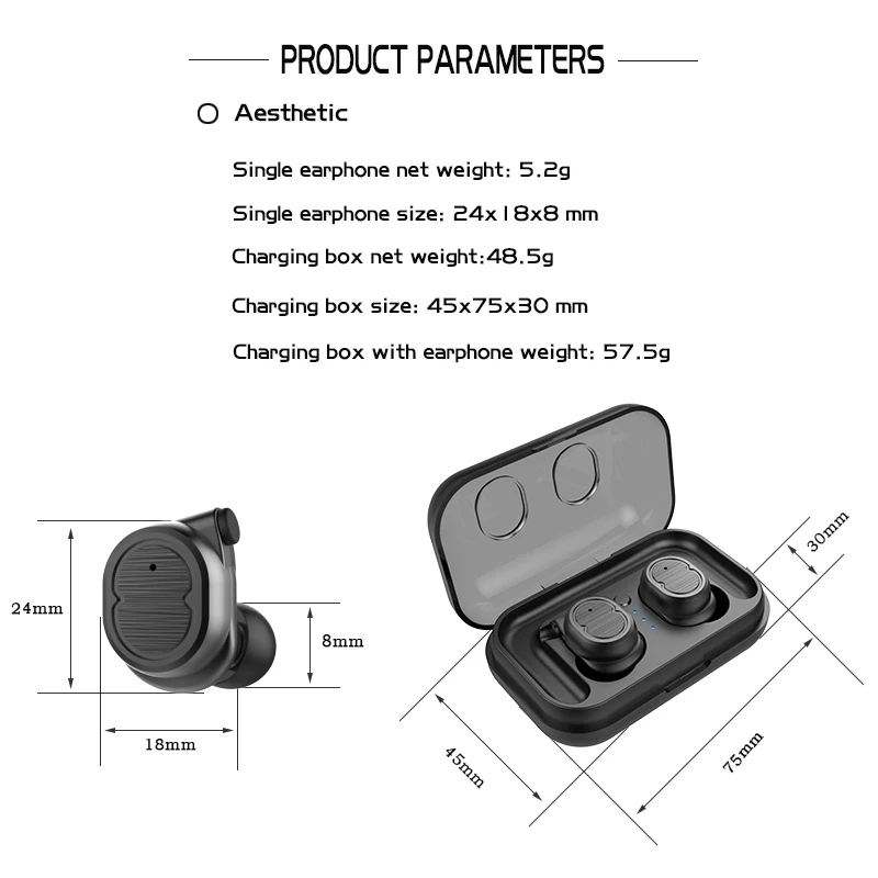 TWS 8 Bluetooth спортивные наушники водонепроницаемые беспроводные с шумоподавлением