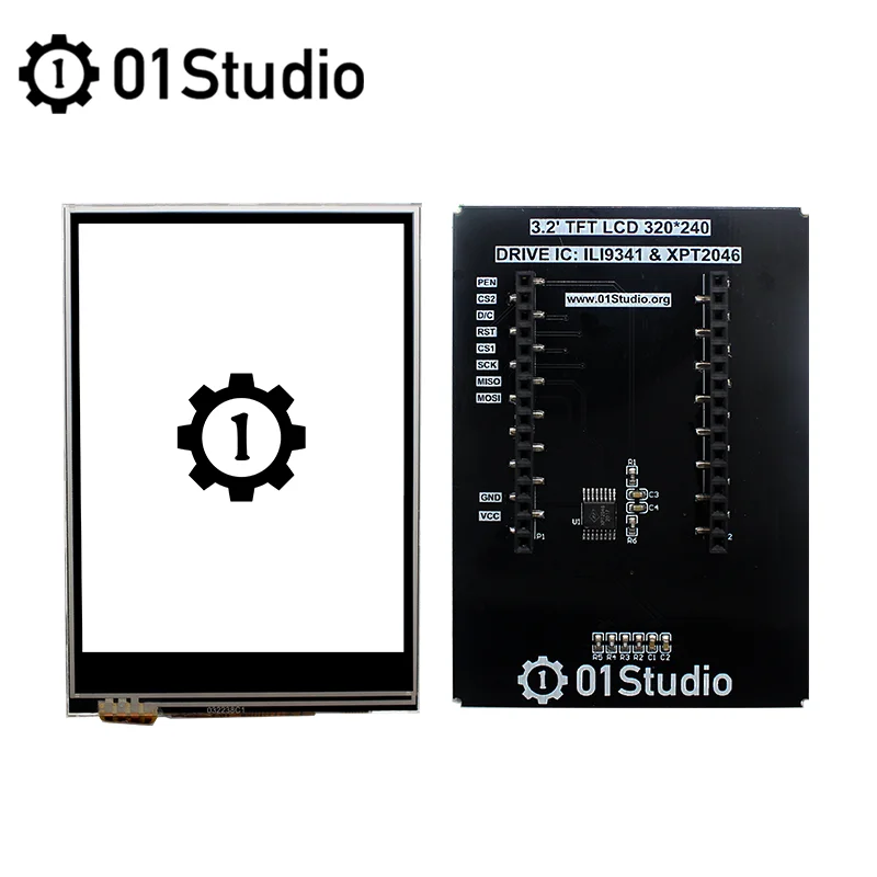 01Studio 3.2'' SPI Inch TFT LCD Resistive Touch Screen Modul pyBorad Development Micropython Accessory LittleVGL