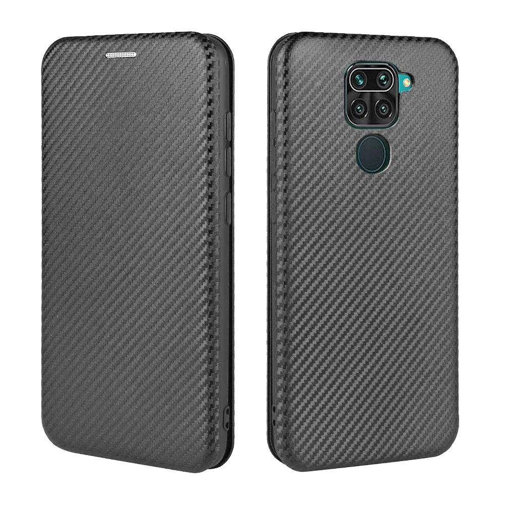 Флип чехол для Xiaomi Redmi 9 A 9A 9C Note 9s Pro роскошный кожаный из углеродного волокна Etui Xiomi