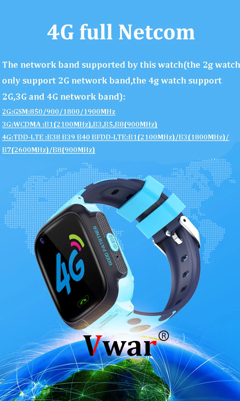 Детские умные часы, 4G, gps, Wi-Fi, отслеживание видеозвонок, водонепроницаемые, SOS, голосовой чат, детские часы, уход за ребенком, мальчик, девочка, умные часы