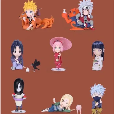 

Амин Наруто Узумаки Наруто Hatake Kakashi Cute Ver. 8 видов стилей статические Фигурки игрушек