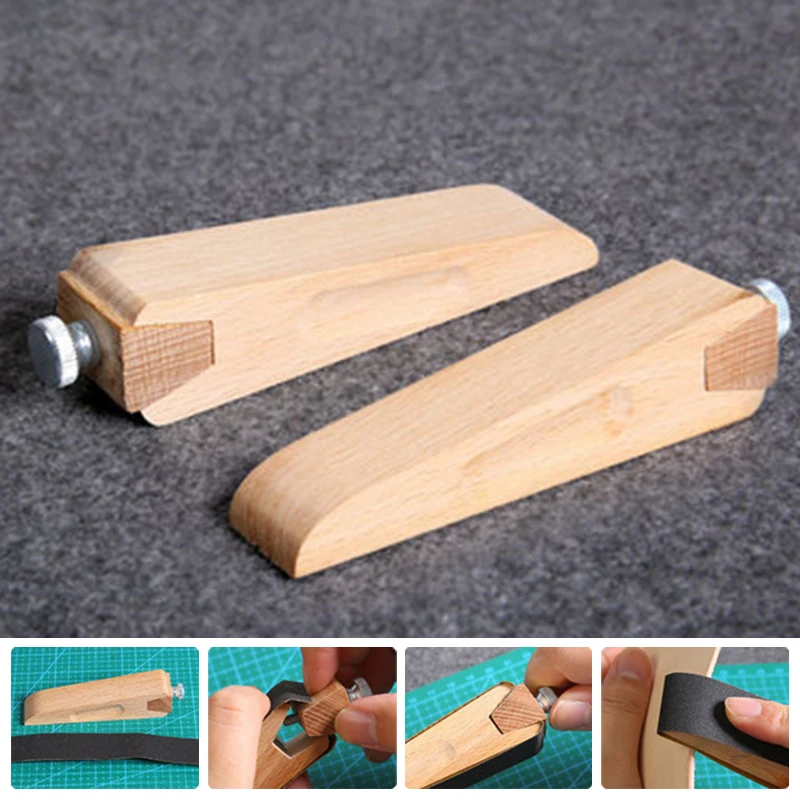 

Wooden Sandpaper Sanding Block Vegetable Tanned Leather Edge Banding Grinding Uk