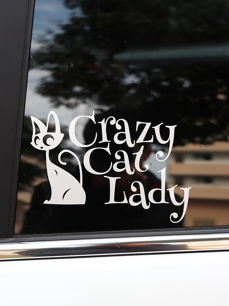 

ZTTZDY 17,5*12,1 см Автомобильная наклейка Crazy Cat Lady виниловая наклейка на окно черный/серебристый ZJ4-0140