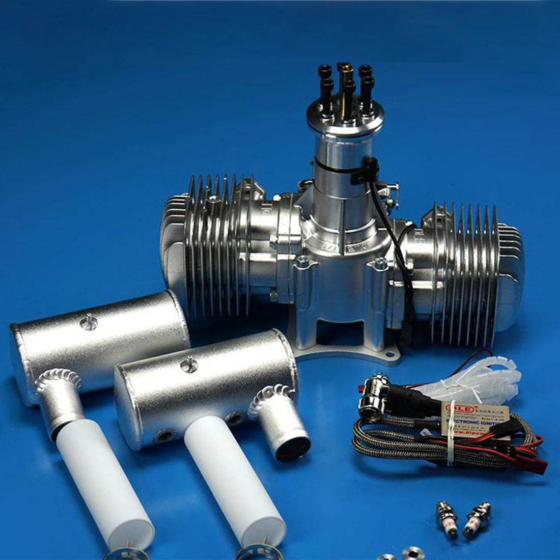 

DLE170 170CC Two Cylinders 2-Stroke Side Exhaust Air Cooled Gasoline Engine For RC Airplane Model For Children Educational Toys