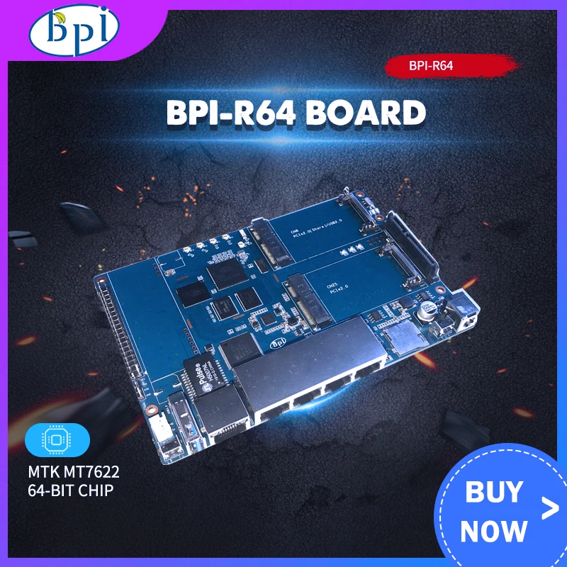 Плата банана PI BPI R64 MT 7622 роутер Opensource с питанием постоянного тока 12 В 2 А Новое