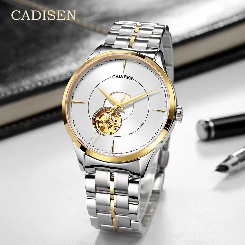 

CADISEN Mens Watches MIYOTA 82S0 Movement Top Brand Luxury Tourbillon Mechanical Automatic Watch Men Business Gold Watch For Men