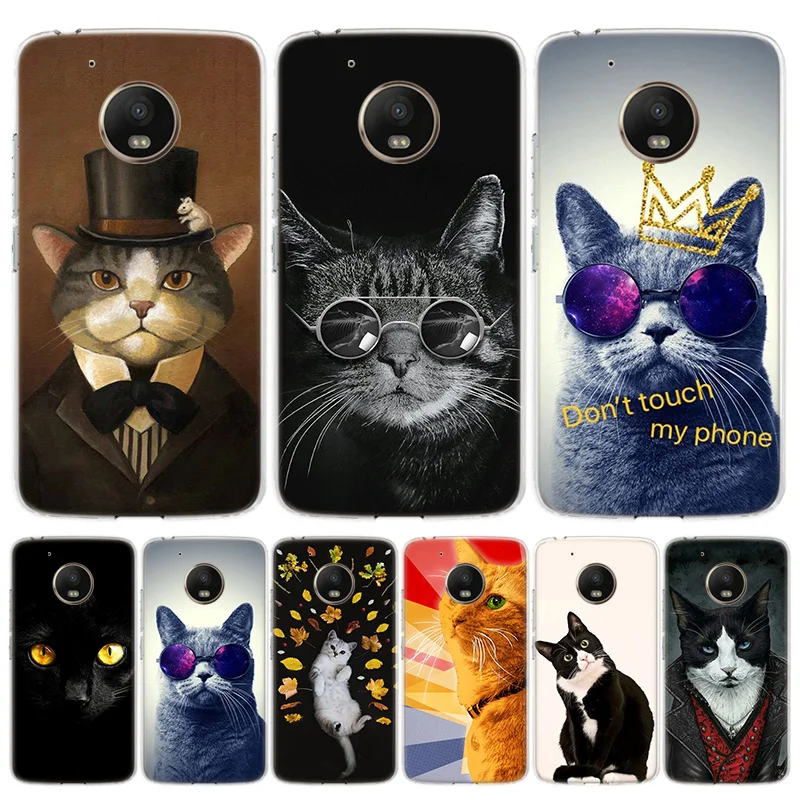Милый чехол для телефона с кошкой Motorola Moto G7 G8 G6 G5S G5 E6 E5 E4 Plus Power G4 One Action X4 EU