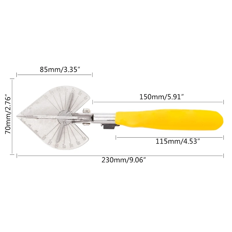 

Lengthen Multi Angle Miter Shear Cutter Multifunctional Trunking Shears for Vinyl Wood Molding Trim for 45-135 Degree