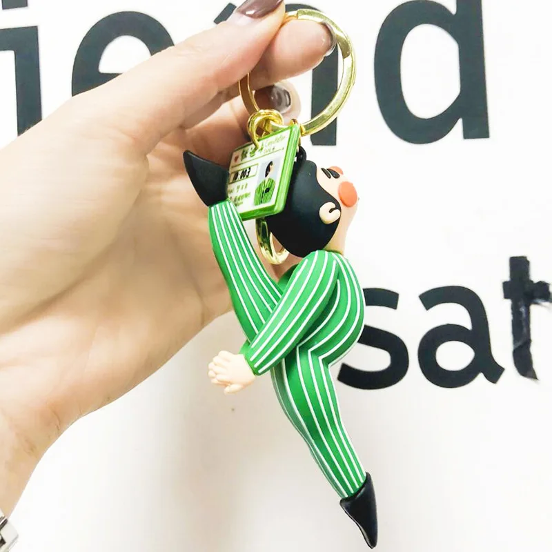 

Creativity Do The Splits Keychains Lovers Clinic Patients Funny Key Chain Gymnastics Doll Three-dimensional Pendant Key Ring