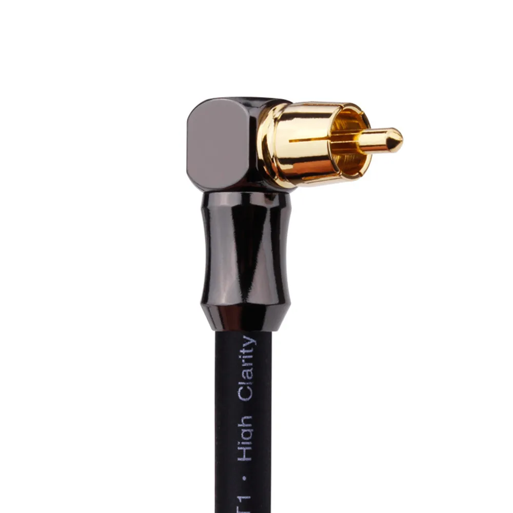 Audiophile Cable 2RCA Male To AUX 90 Degree OFC Shielded Wire For Home Theater Projector Amplifier Audio Speaker | Электроника