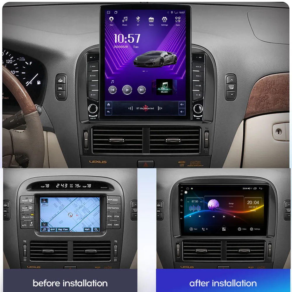 Runningnav для Lexus Ls430 2003 2004 2005 2006 Tesla Type Android автомобильное радио мультимедийный