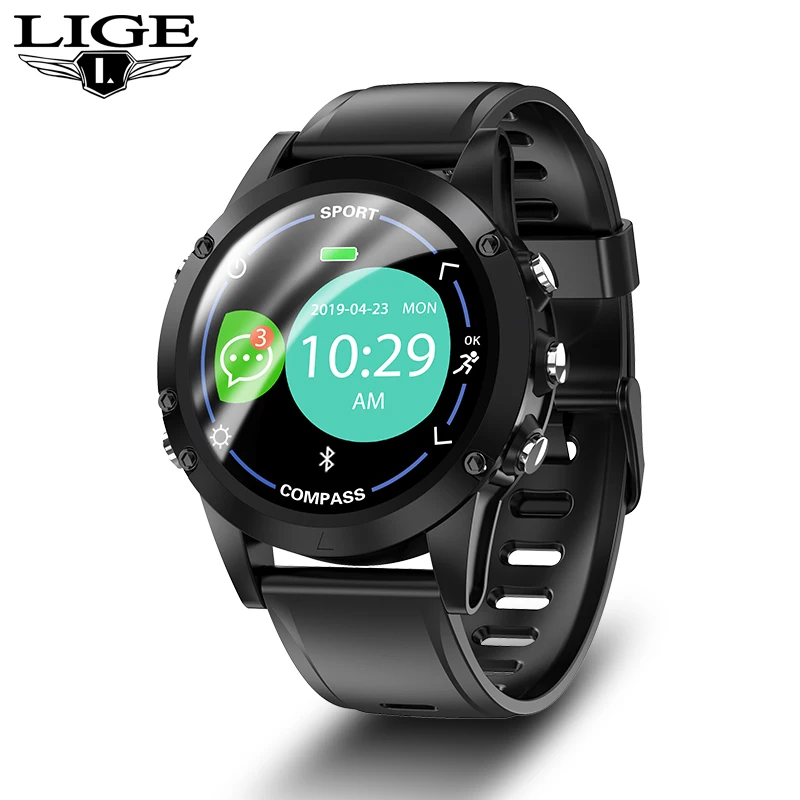 LIGE роскошные модные мужские Смарт часы фитнес трекер мониторинг сна пульсометр