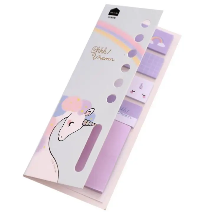 

1 Pcs Cartoon 4+1 Unicorn Paper Memo Pads N Times Sticky Notes Escolar Papelaria School Supply Bookmark Label Stationery Gifts