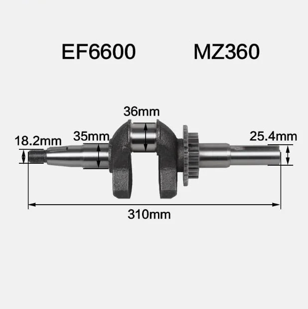 Коленчатый вал MZ360 для генераторов YAMAHA EF6600 5500 5200 5 кВт водяные насосы коленчатого