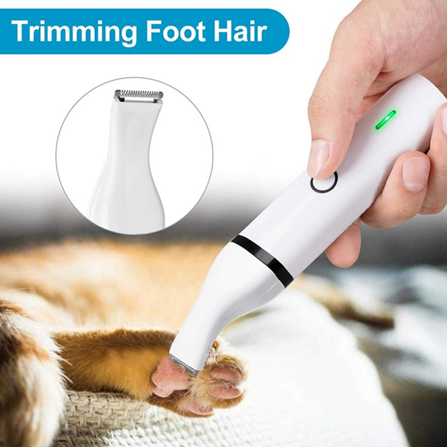 Behogar 3 in 1 Multi-Functional Pet Body Paw Hair Cutter Clippers Trimmer Nail Grinder USB Rechargeable Low Noise Grooming Tool | Дом и сад