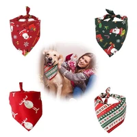 new pet neckerchief scarf waterproof christmas snowflake cat dog bandana bibs scarf collarpet saliva towel cotton triangle towel