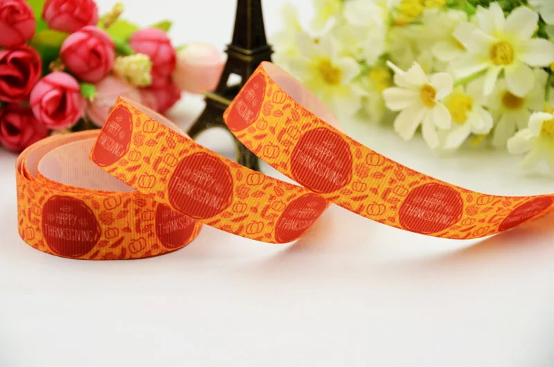 

7/8'' 22mm,1" 25mm,1-1/2" 38mm,3" 75mm Thanksgiving Cartoon Character printed Grosgrain Ribbon party decoration X-01303 10 Yards