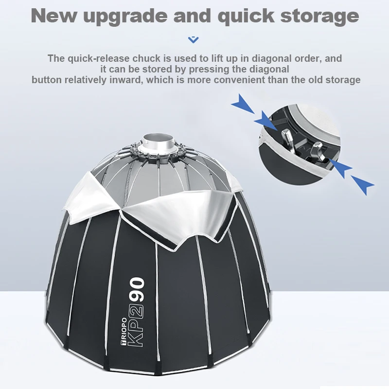 Параболический софтбокс TRIOPO для профессиональной фотосъемки 90 см 120 Bowen Flash Deep Mouth