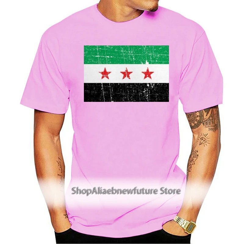 

Summer SHIRT SYRIA Summer Fashion SYRIAN NATIONAL FLAG MENS T Men Clothing COALITION DISTRESSED LOOK