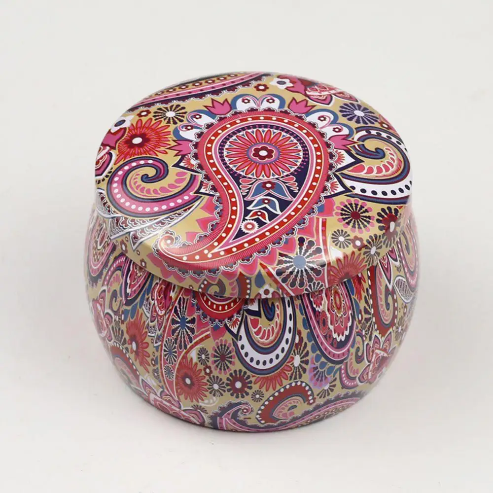 

Pretty Tinplate Candy Cookies Gift Tea Can Biscuit Storage Box Round Container