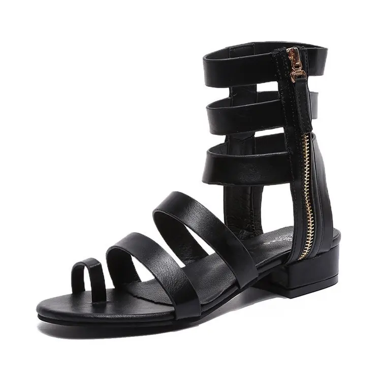 

Sandals 2020 summer new set to hollow out women's sandals thick heel high top shoes